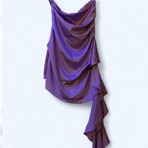 Lavender Drape Satin Skirt